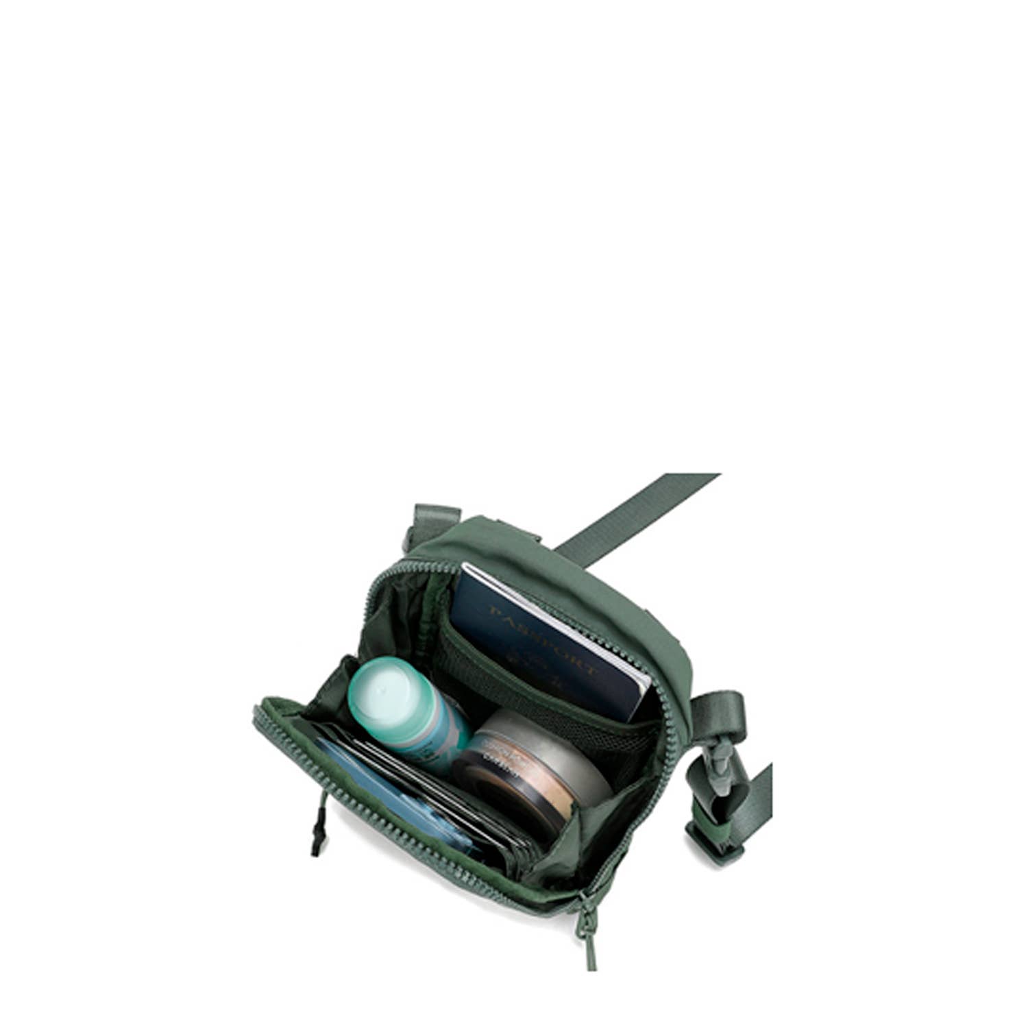 Clara Alternative Nylon Vertical Travel Size Sling Belt Bag: Ivory