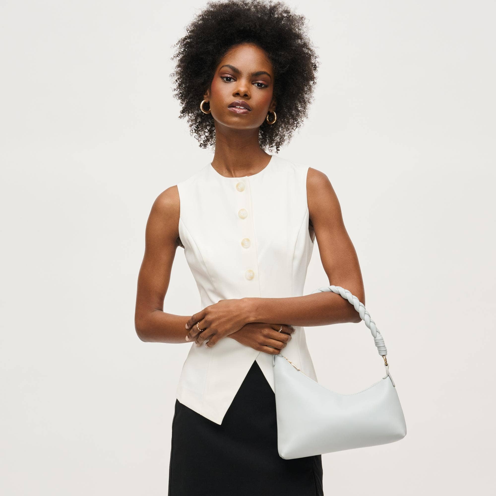 Taylor Asymmetrical Clutch: Ice Blue