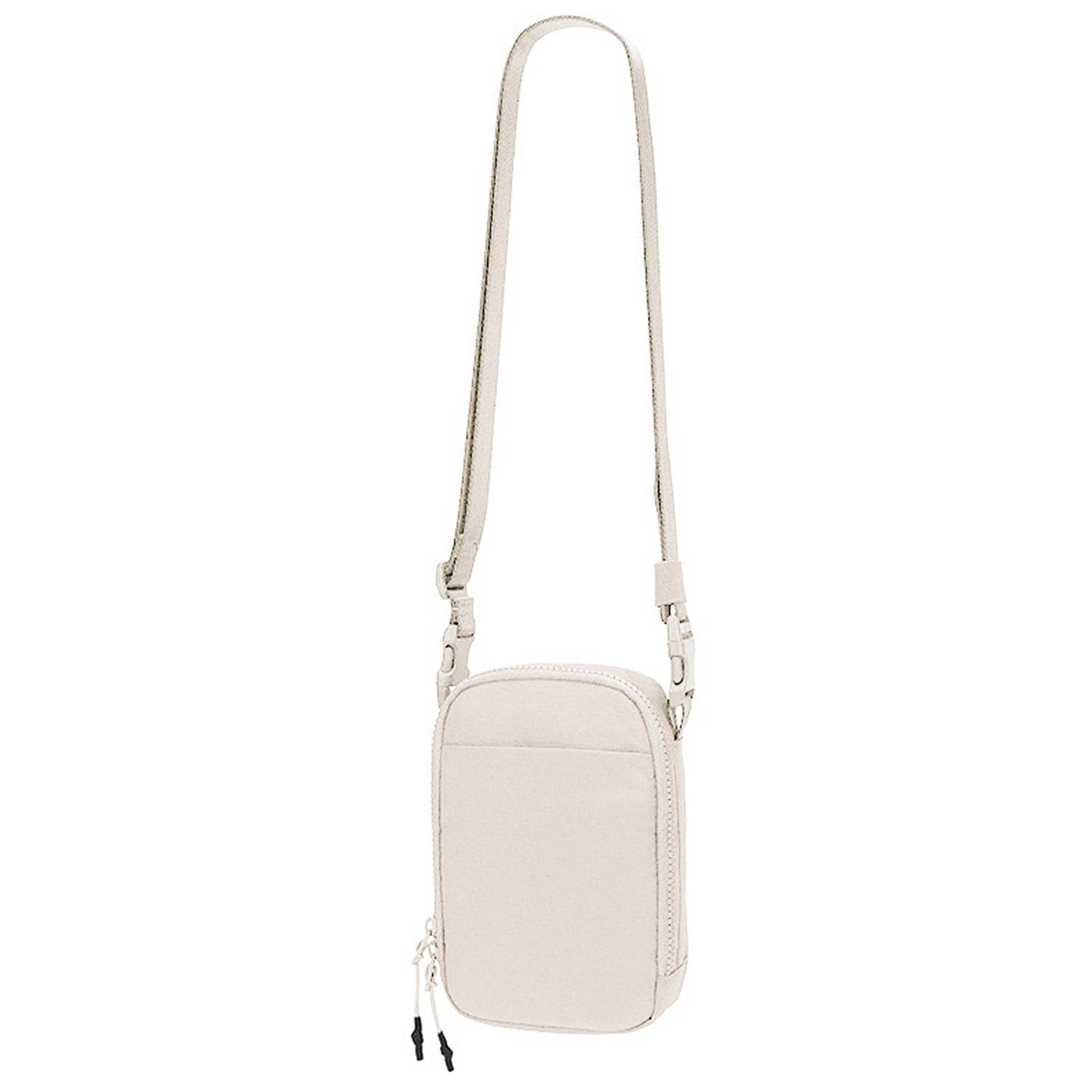 Clara Alternative Nylon Vertical Travel Size Sling Belt Bag: Ivory