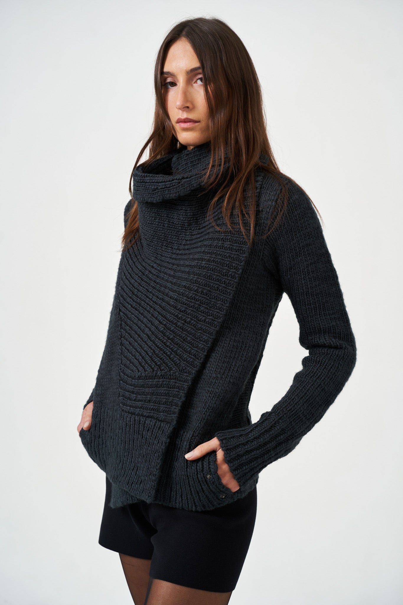 N49-CW - Chunky Drape Front Cardigan | NFP