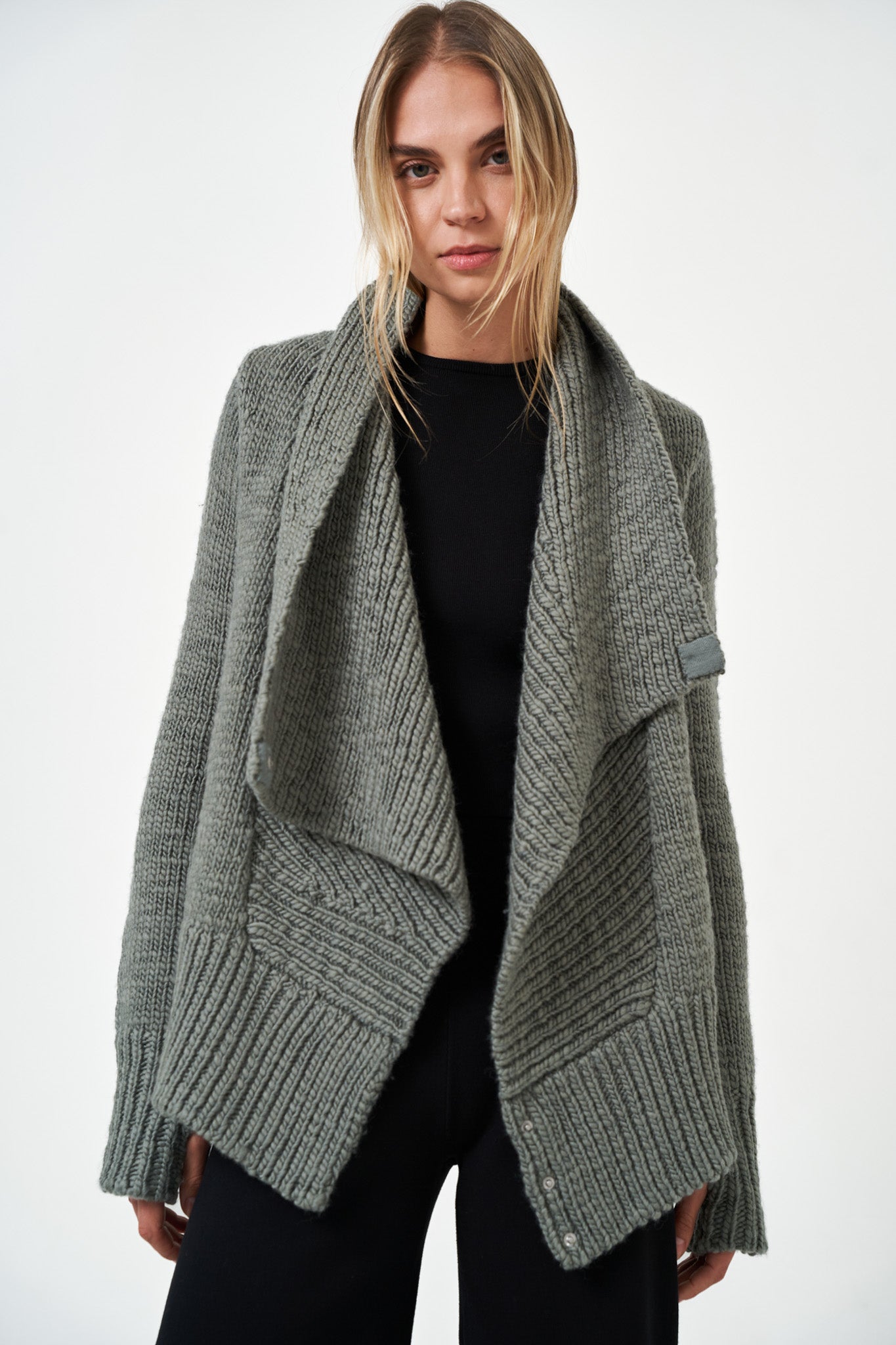 N49-CW - Chunky Drape Front Cardigan | NFP