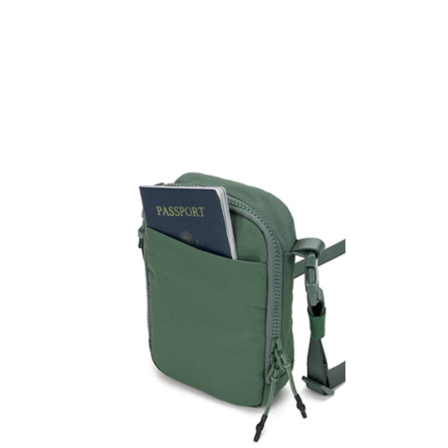 Clara Alternative Nylon Vertical Travel Size Sling Belt Bag: Ivory