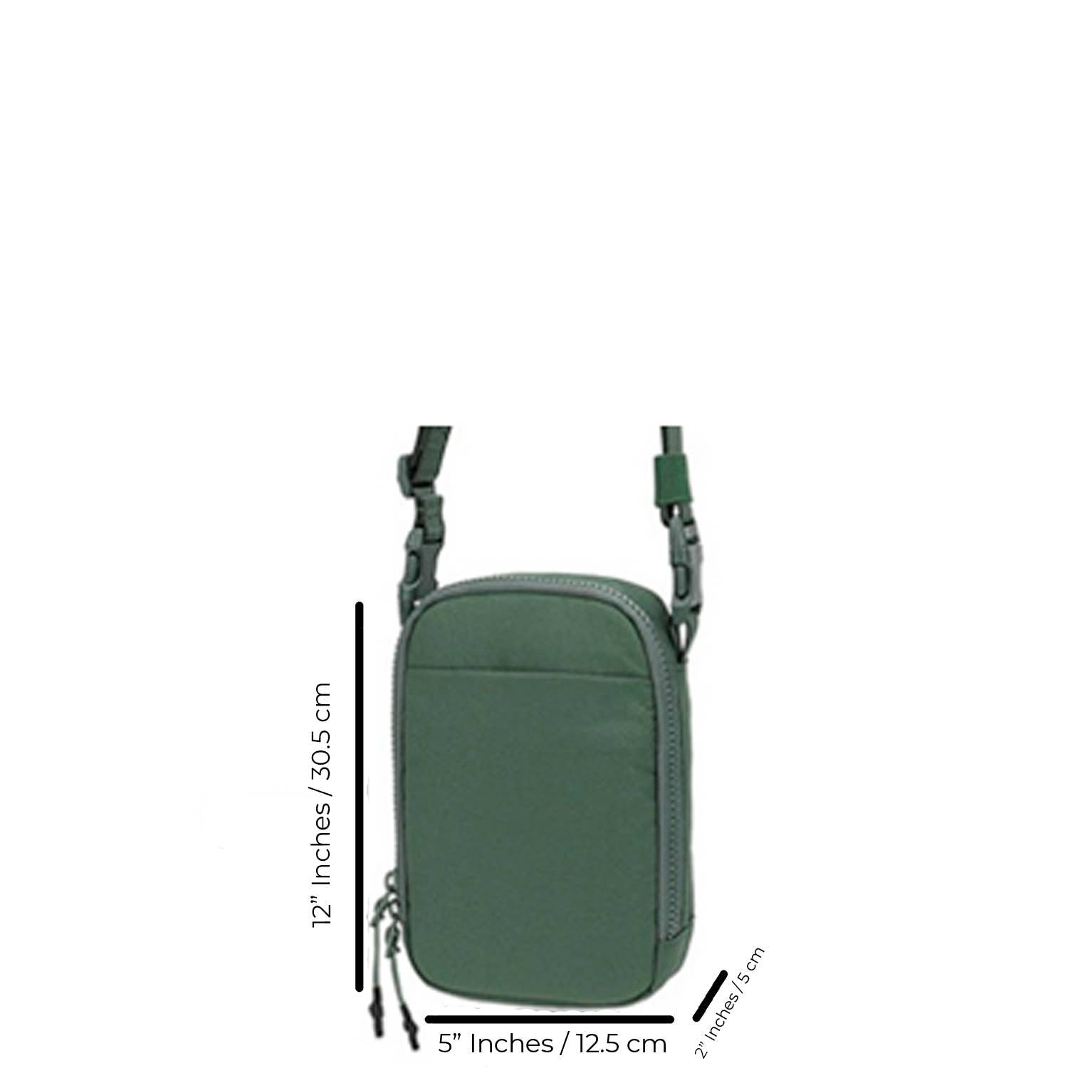 Clara Alternative Nylon Vertical Travel Size Sling Belt Bag: Ivory