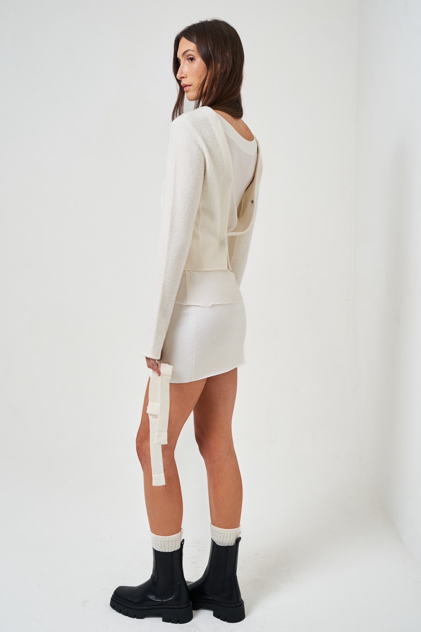 N98-BW - Boiled Wool Strap Cardigan | NFP