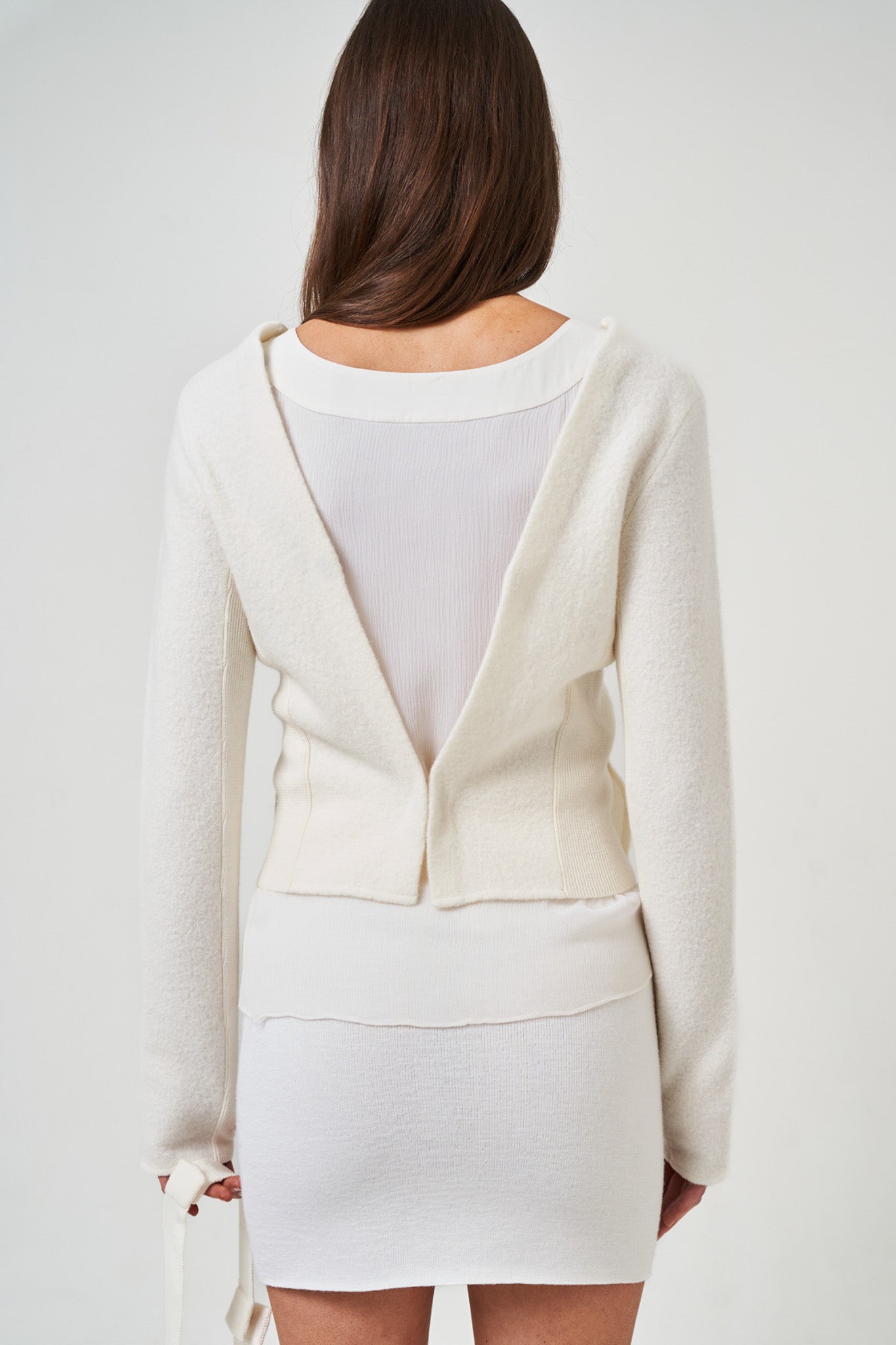 N98-BW - Boiled Wool Strap Cardigan | NFP