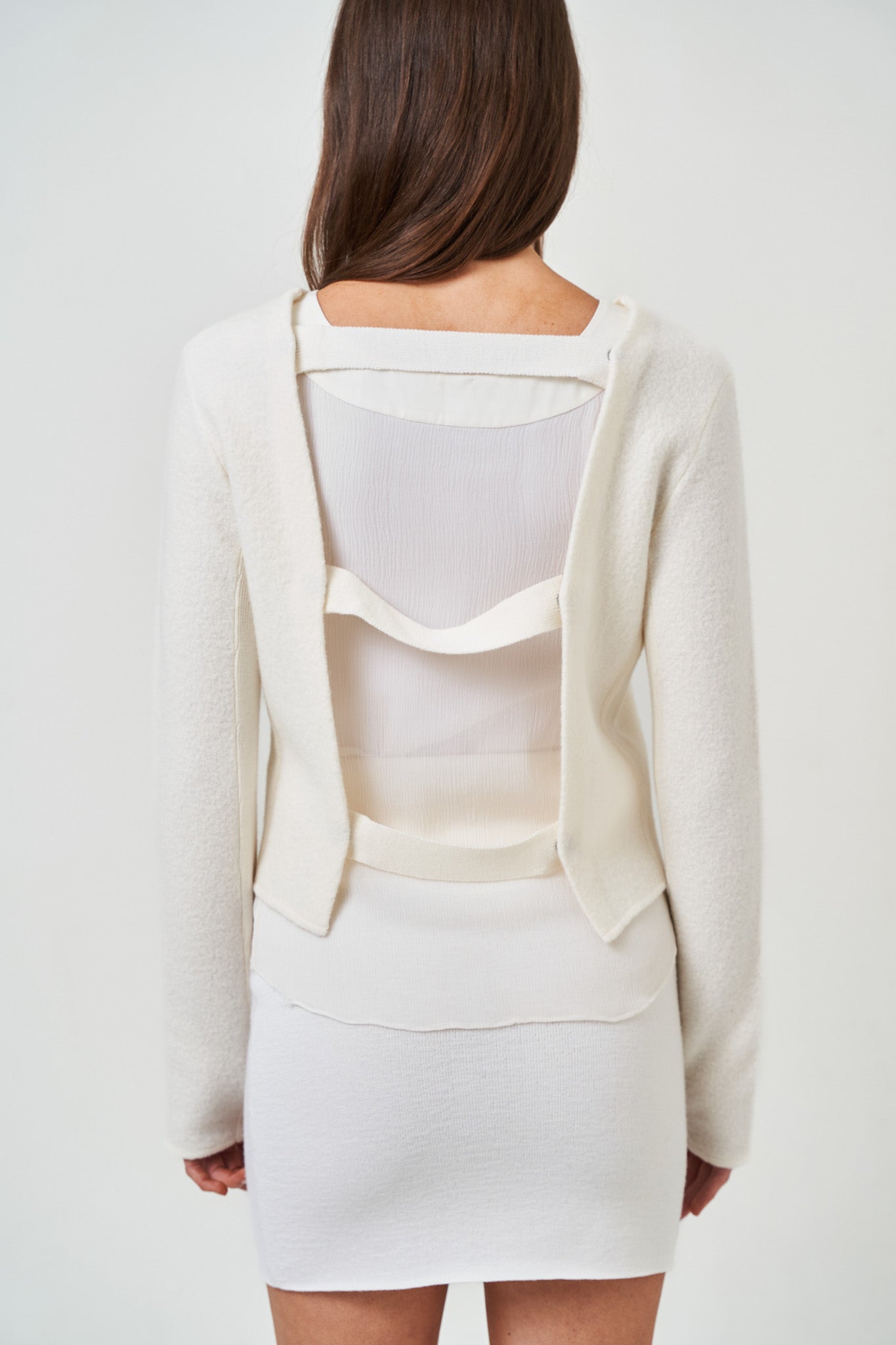 N98-BW - Boiled Wool Strap Cardigan | NFP
