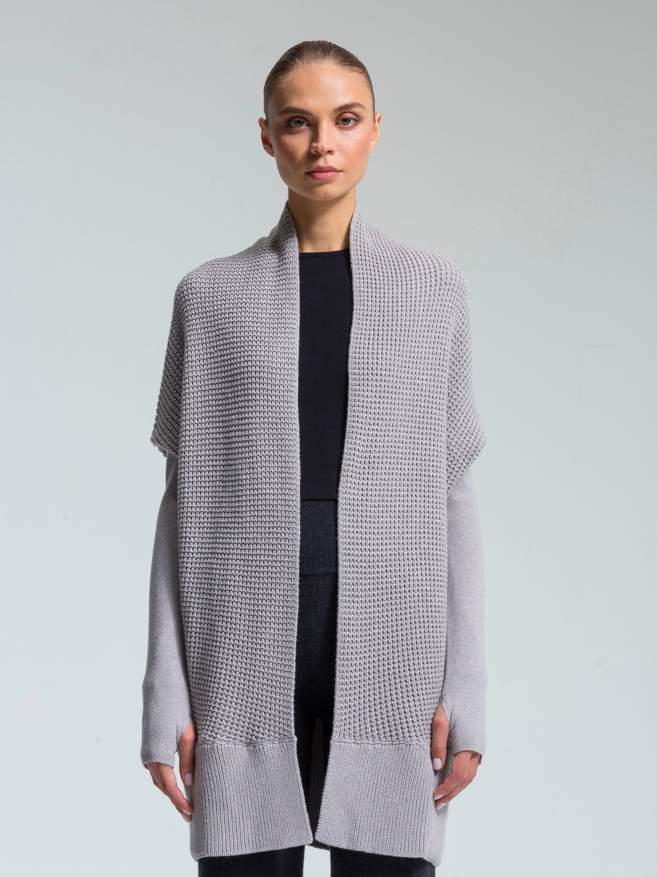 N86 Waffle Stitch L/S Convertible Cardigan | NFP