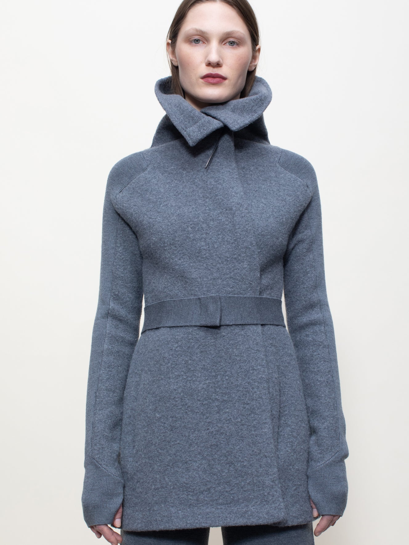 N110-BW - Boiled Wool Belted Jacket w/ Back Pleats | Jackets | NFP